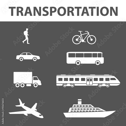 Transportation icons set