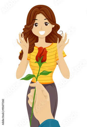Teen Girl Hand Flower