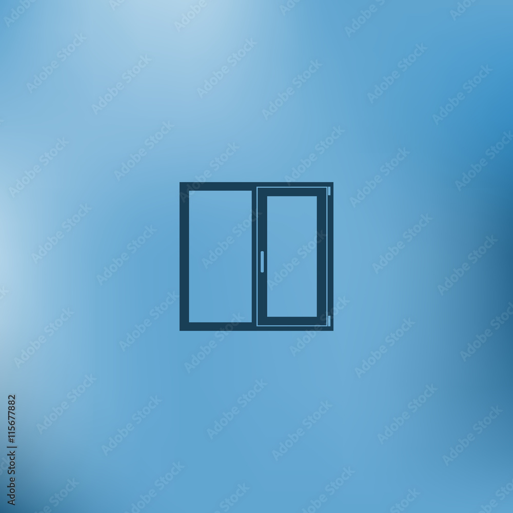 Flat paper cut style icon of modern window