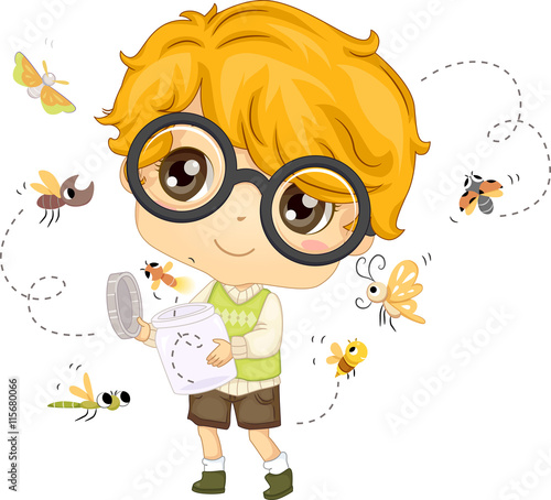 Kid Boy Insect Jar Science
