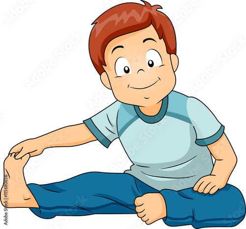 Kid Boy Stretching