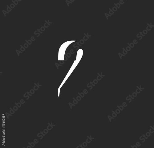 2 logo initial black and shadow
