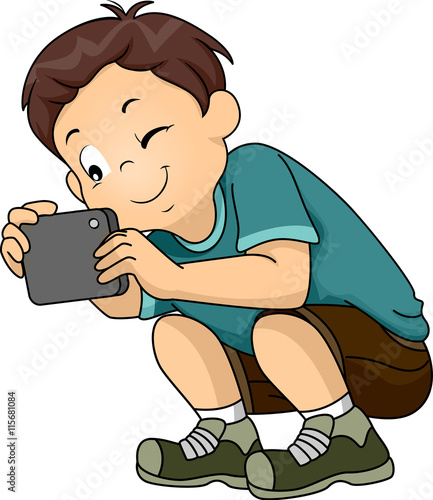 Kid Boy Sit Taking Picture ...