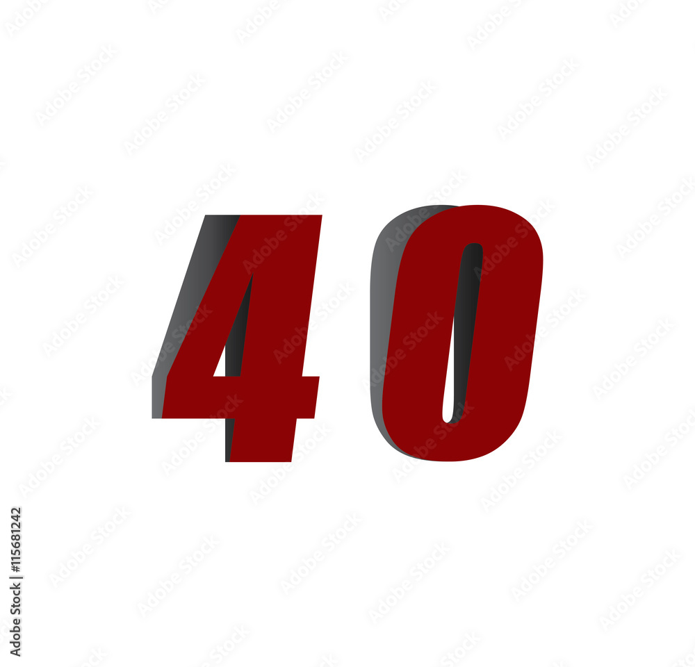 40 logo initial red and shadow 40 logo initial red and shadow