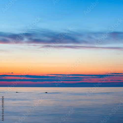 Wallpaper Mural sunset on the beach with a wooden breakwater, long exposure Torontodigital.ca