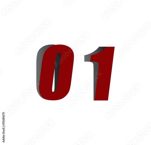 Free Download 01 logo initial red and shadow - GFXLoad