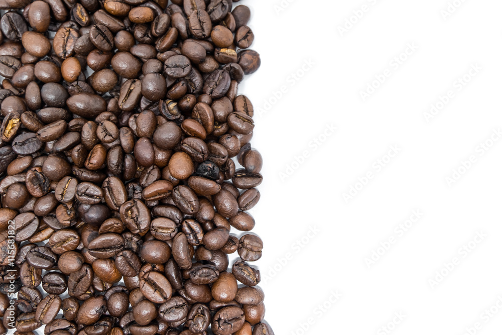Coffee beans isolated on white background. Coffee beans isolated on white background.