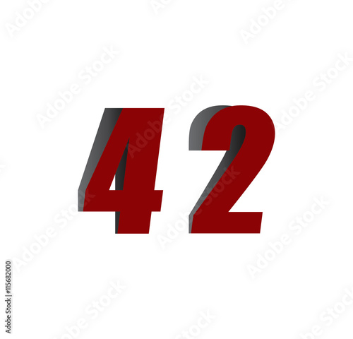42 logo initial red and shadow
