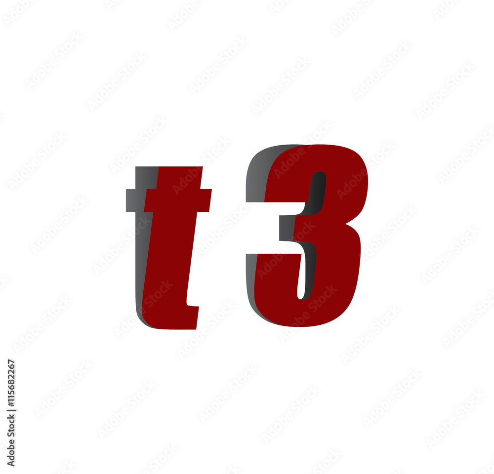 t3 logo initial red and shadow t3 logo initial red and shadow