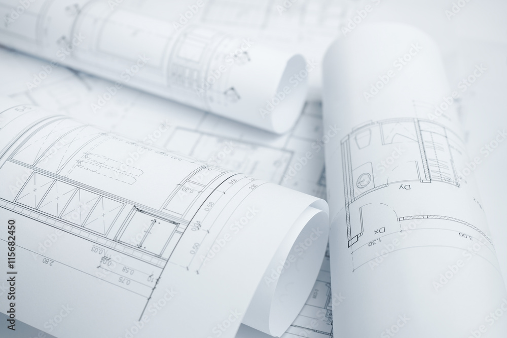 architectural drawing paper rolls of a dwelling for construction architectural drawing paper rolls of a dwelling for construction