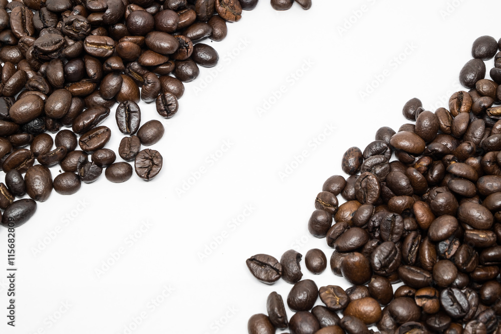 Coffee beans isolated on white background. Coffee beans isolated on white background.
