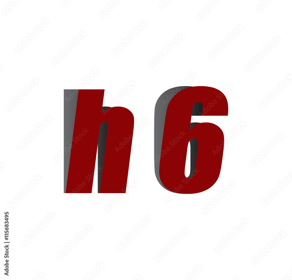 h6 logo initial red and shadow h6 logo initial red and shadow