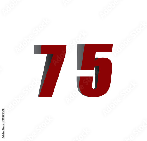 75 logo initial red and shadow © otakzatikz