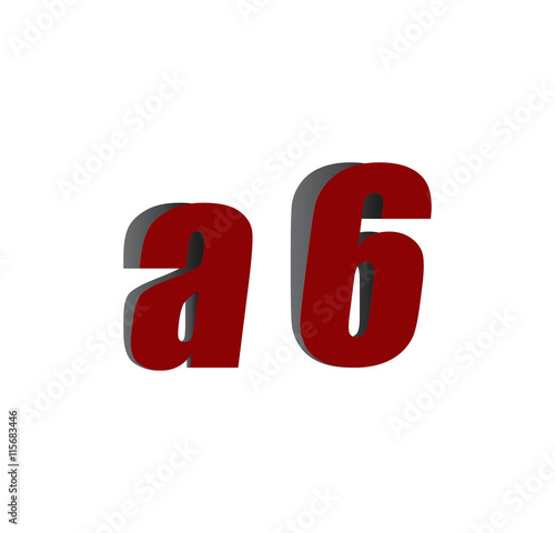 a6 logo initial red and shadow