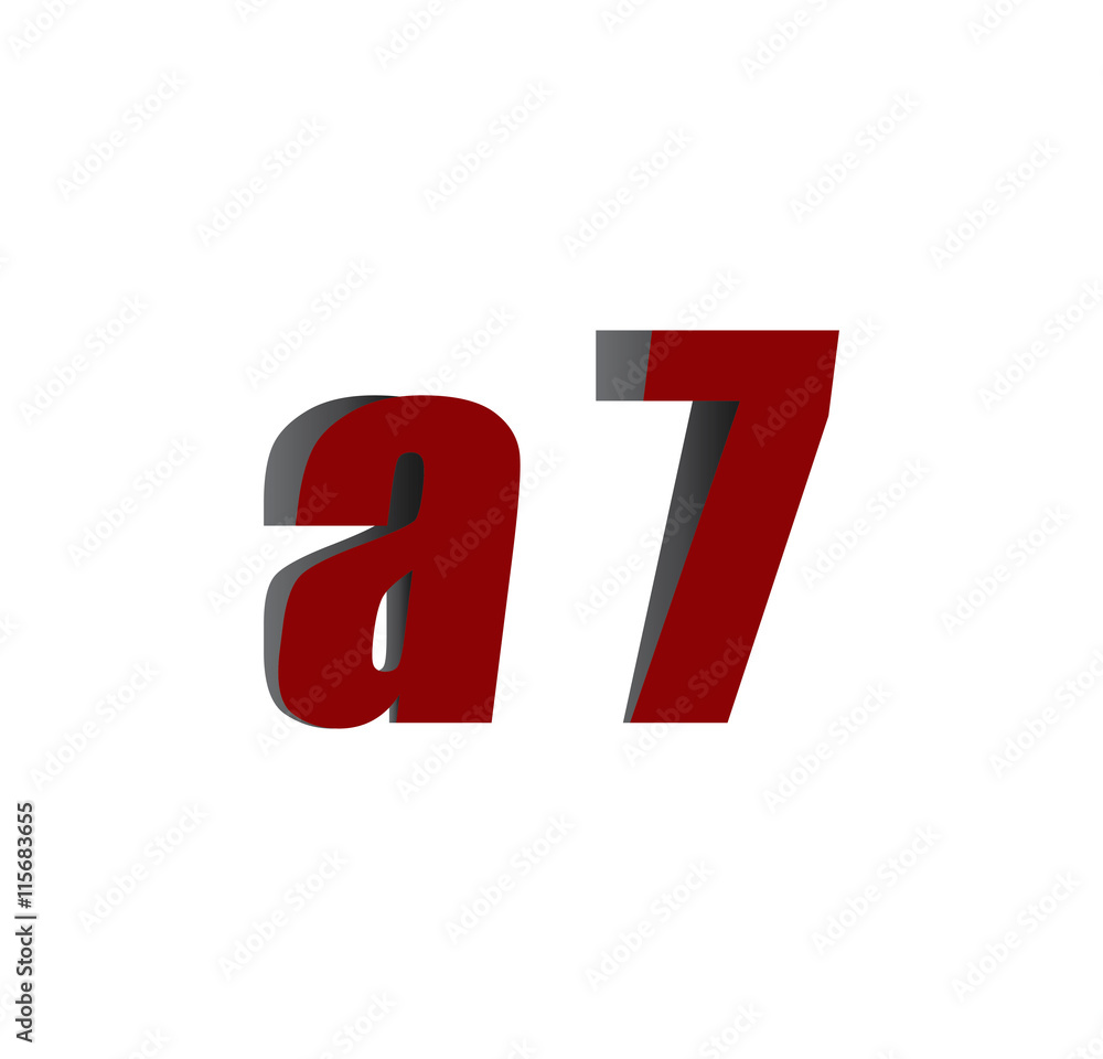 a7 logo initial red and shadow a7 logo initial red and shadow