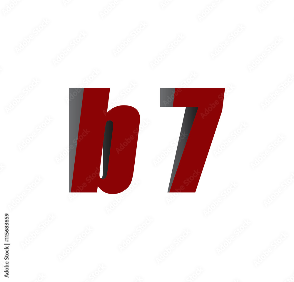 b7 logo initial red and shadow b7 logo initial red and shadow