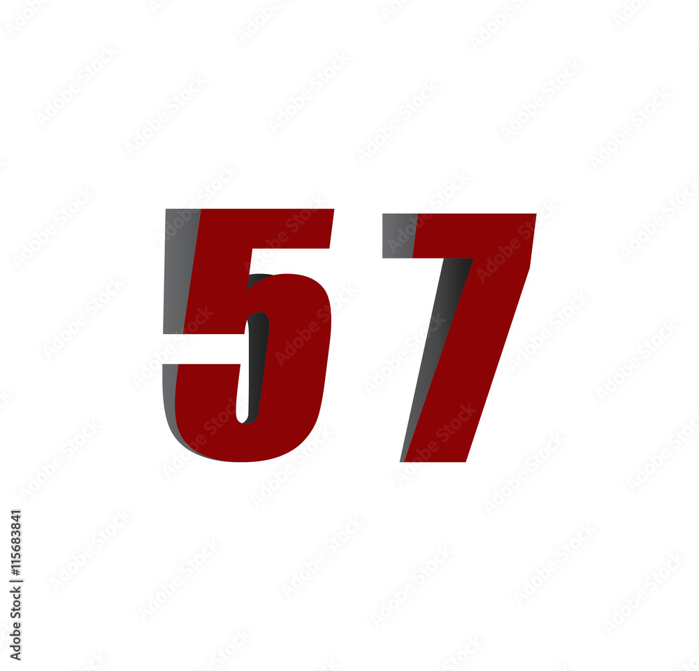 57 logo initial red and shadow 57 logo initial red and shadow