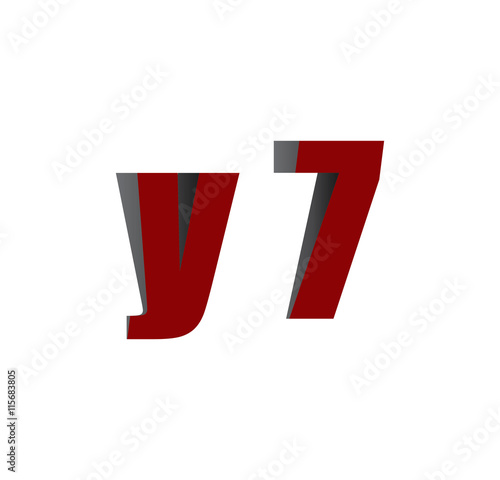 y7 logo initial red and shadow