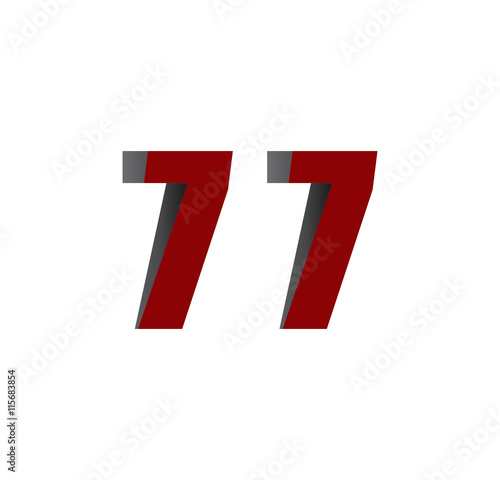 Free Download 77 logo initial red and shadow - GFXLoad