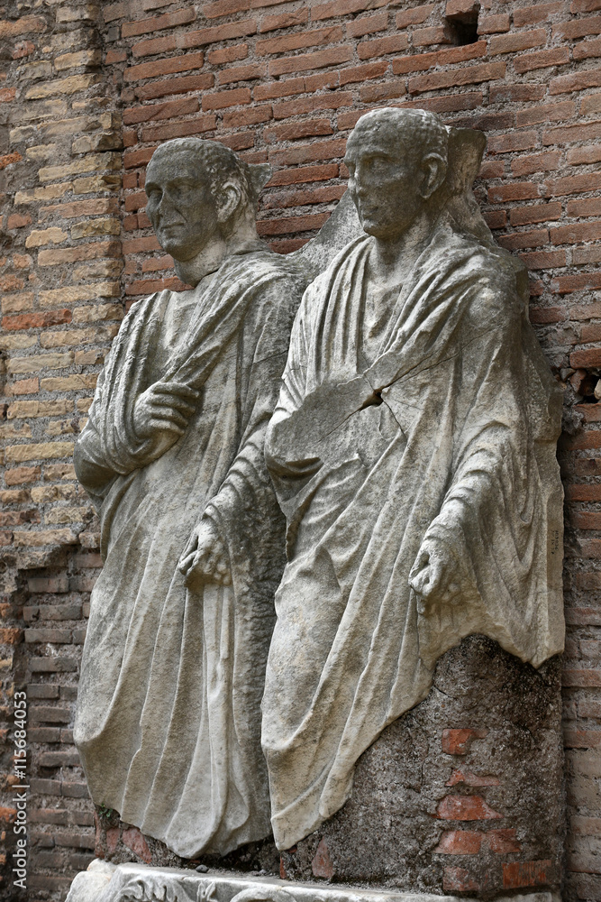  The ancient statues in the baths of Diocletian (Thermae Diocletiani) in Rome. Italy