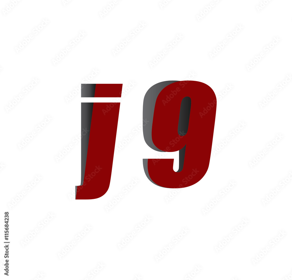 j9 logo initial red and shadow j9 logo initial red and shadow
