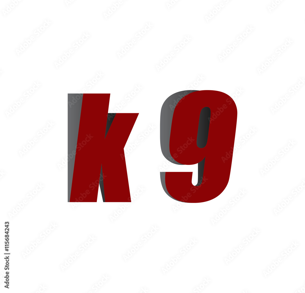 k9 logo initial red and shadow k9 logo initial red and shadow