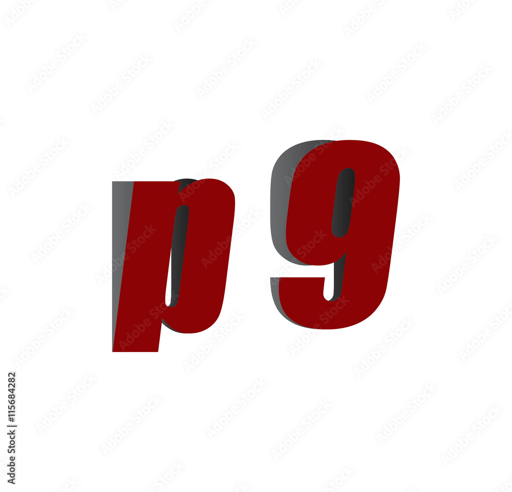 p9 logo initial red and shadow p9 logo initial red and shadow