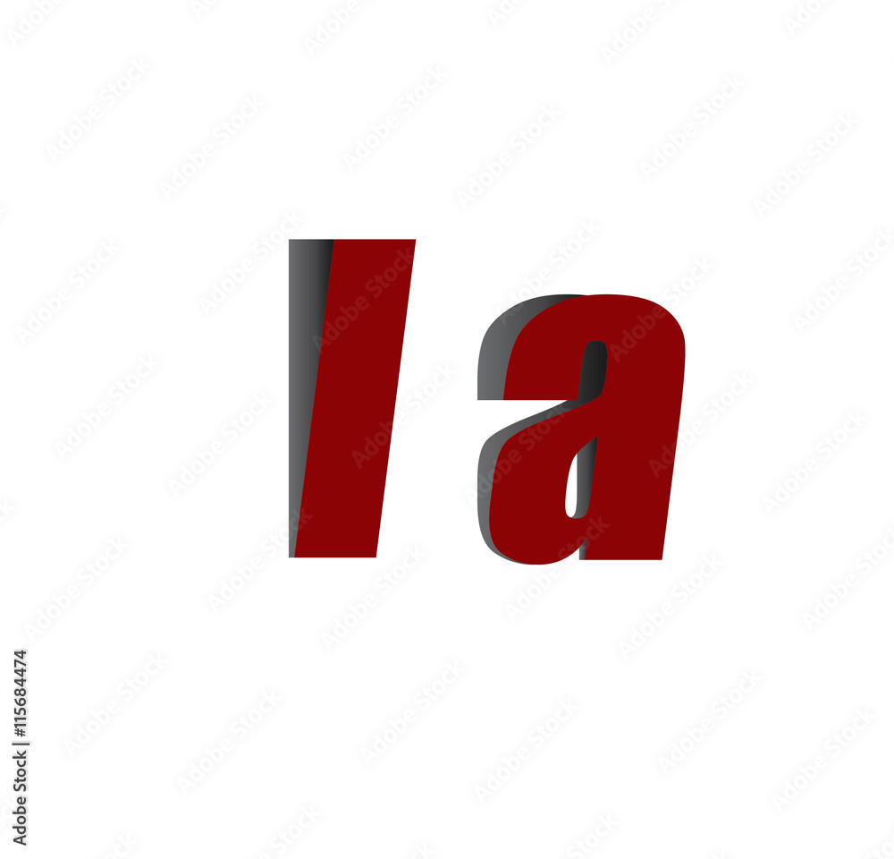 la logo initial red and shadow la logo initial red and shadow
