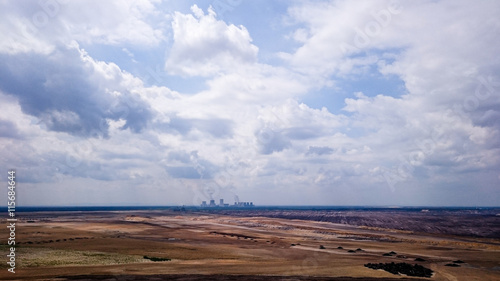 Tagebaulandschaft für Kohle in Sachsen