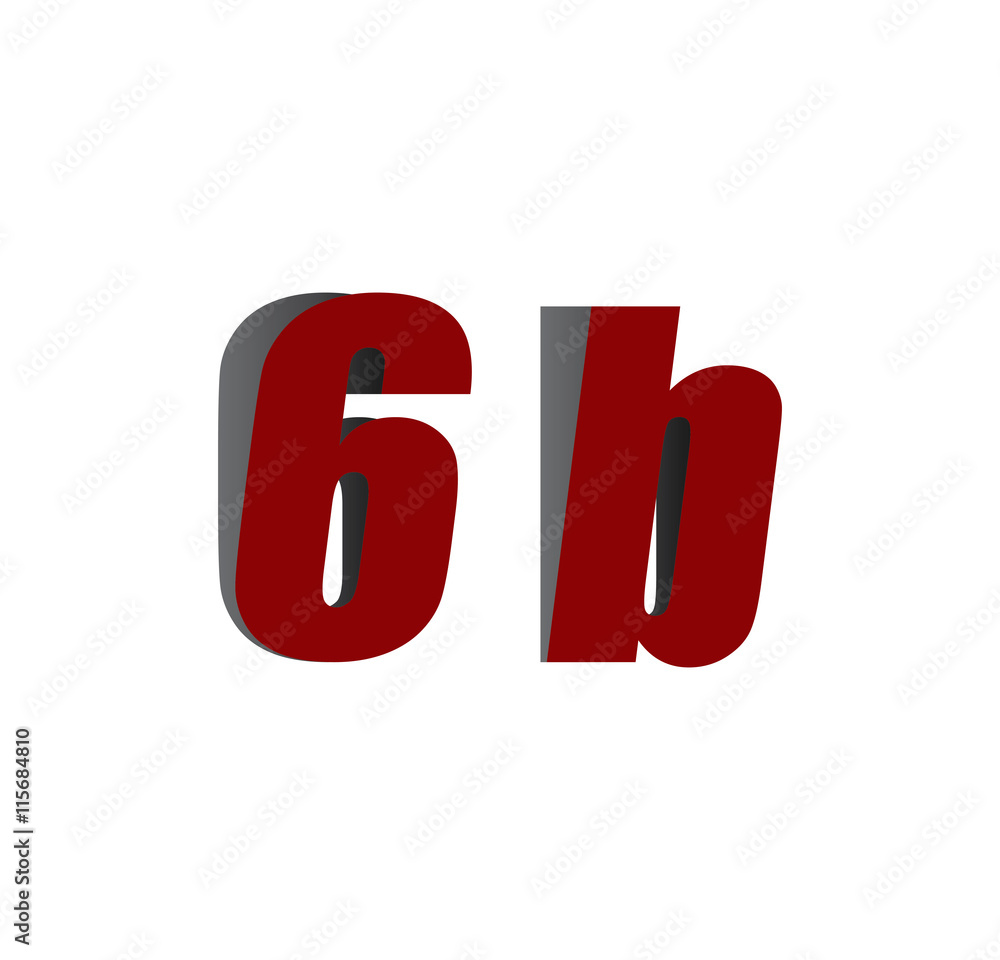 6b logo initial red and shadow 6b logo initial red and shadow