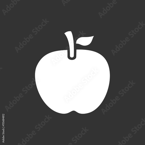 Icono de una manzana sobre fondo negro
