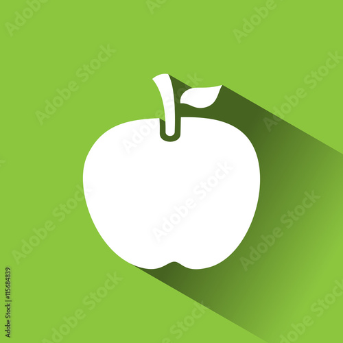 Icono de una manzana sobre fondo verde