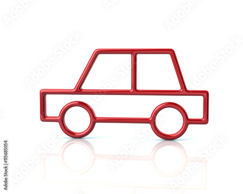 3d illustration of red sedan car icon © valdis torms