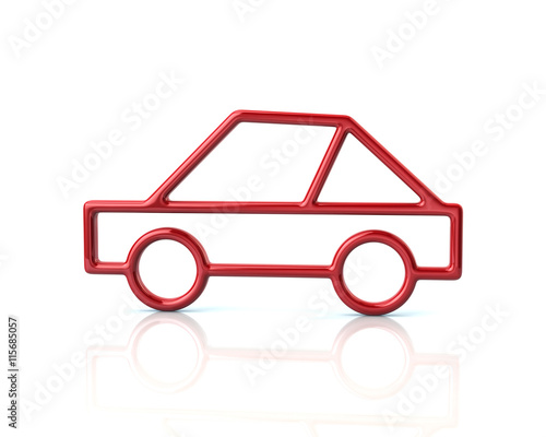 3d illustration of red sport car icon