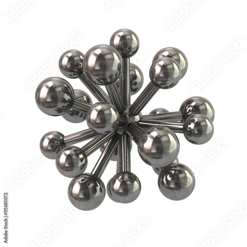3d illustration of silver molecule icon