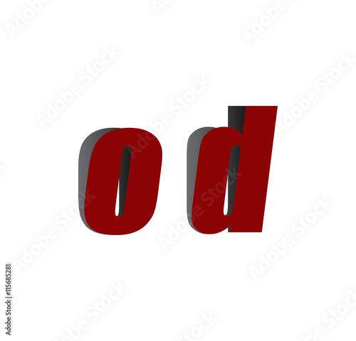 od logo initial red and shadow