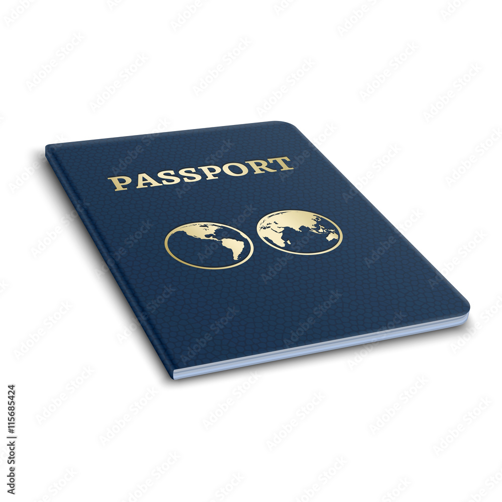 Vector international passport. 3D illustration. National passport and official document passport
