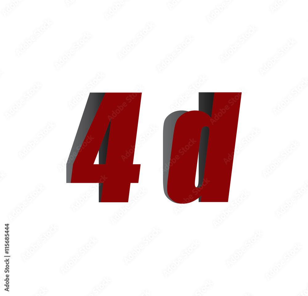4d logo initial red and shadow 4d logo initial red and shadow