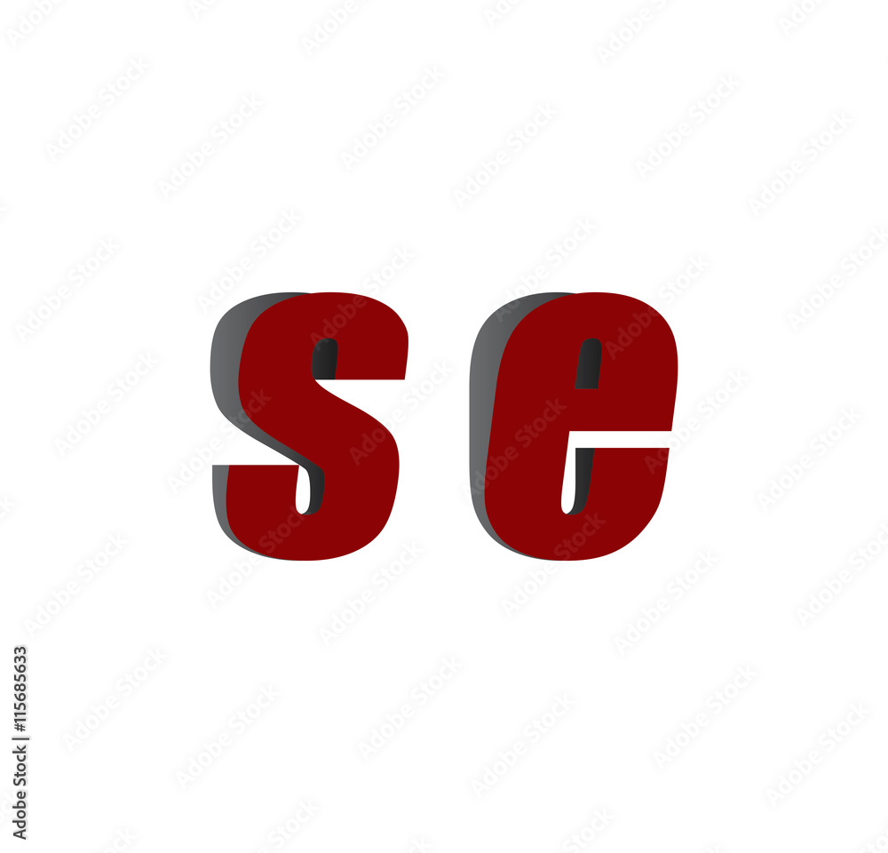 se logo initial red and shadow se logo initial red and shadow