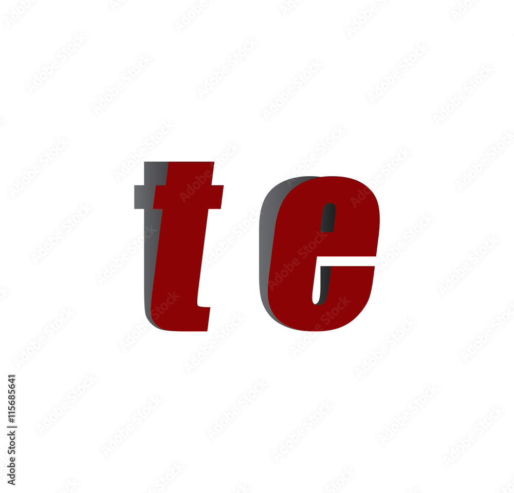 te logo initial red and shadow te logo initial red and shadow