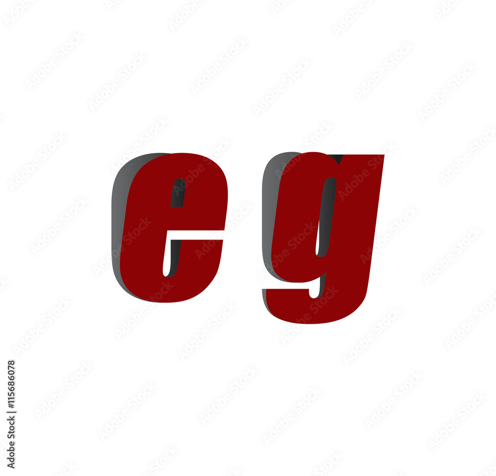 eg logo initial red and shadow eg logo initial red and shadow