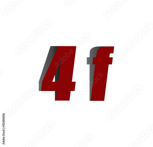 4f logo initial red and shadow