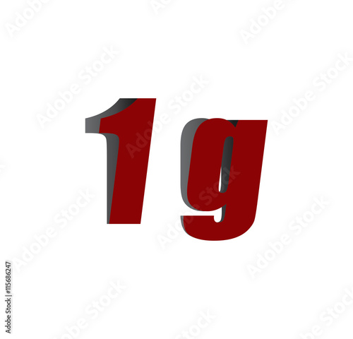 Free Download 1g logo initial red and shadow - GFXLoad