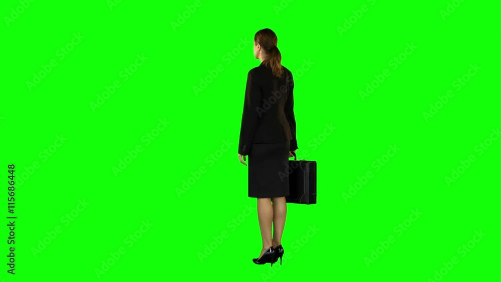 Businesswoman standing with briefcase Businesswoman standing with briefcase