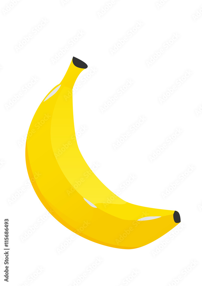 Color Banana fruit icon. Modern simple flat vegetarian sign.
