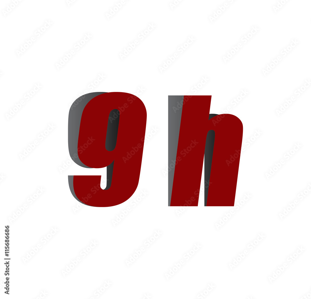 9h logo initial red and shadow 9h logo initial red and shadow