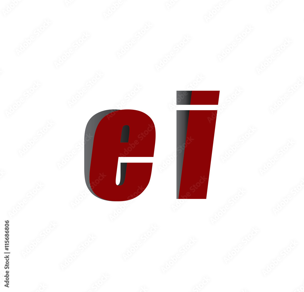 Obraz premium ei logo initial red and shadow