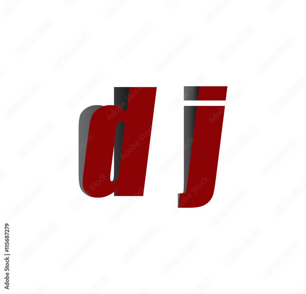 dj logo initial red and shadow dj logo initial red and shadow