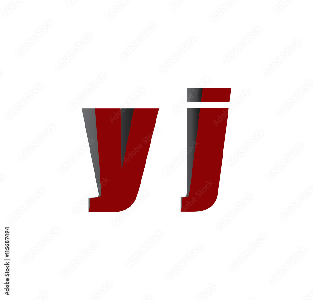 Obraz premium yj logo initial red and shadow
