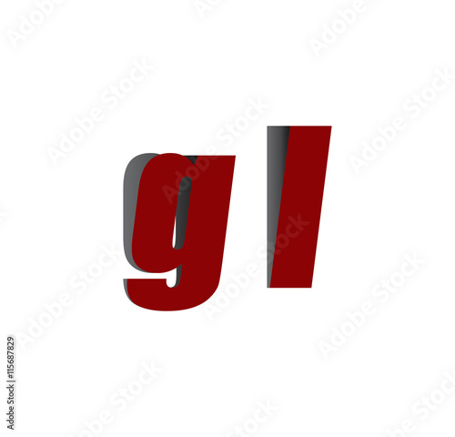 Free Download gl logo initial red and shadow - GFXLoad